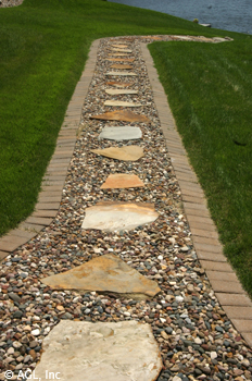 walkway with rock