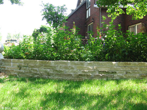 Flagstone garden wall