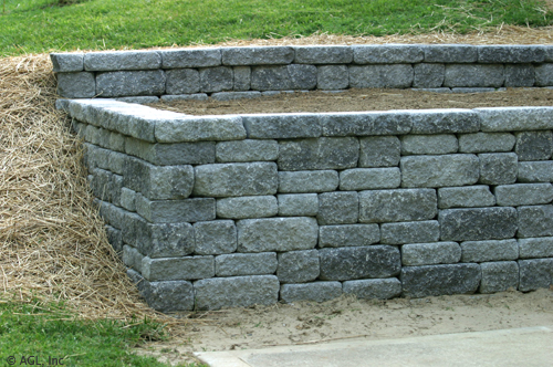 Versa lok terraced retaining wall