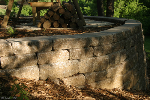 curved stone wall