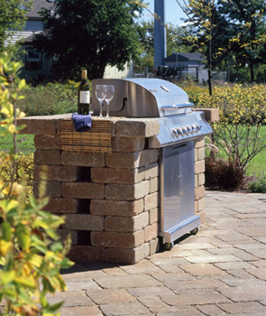 stone outdoor patio grill