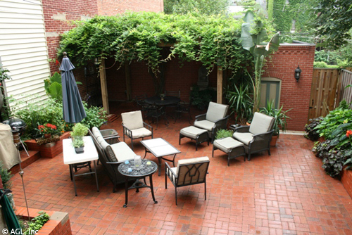 clay paver courtyard